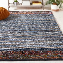 SAFAVIEH Cape Cod Carleen Geometric Area Rug, Natural/Blue, 5' x 8'