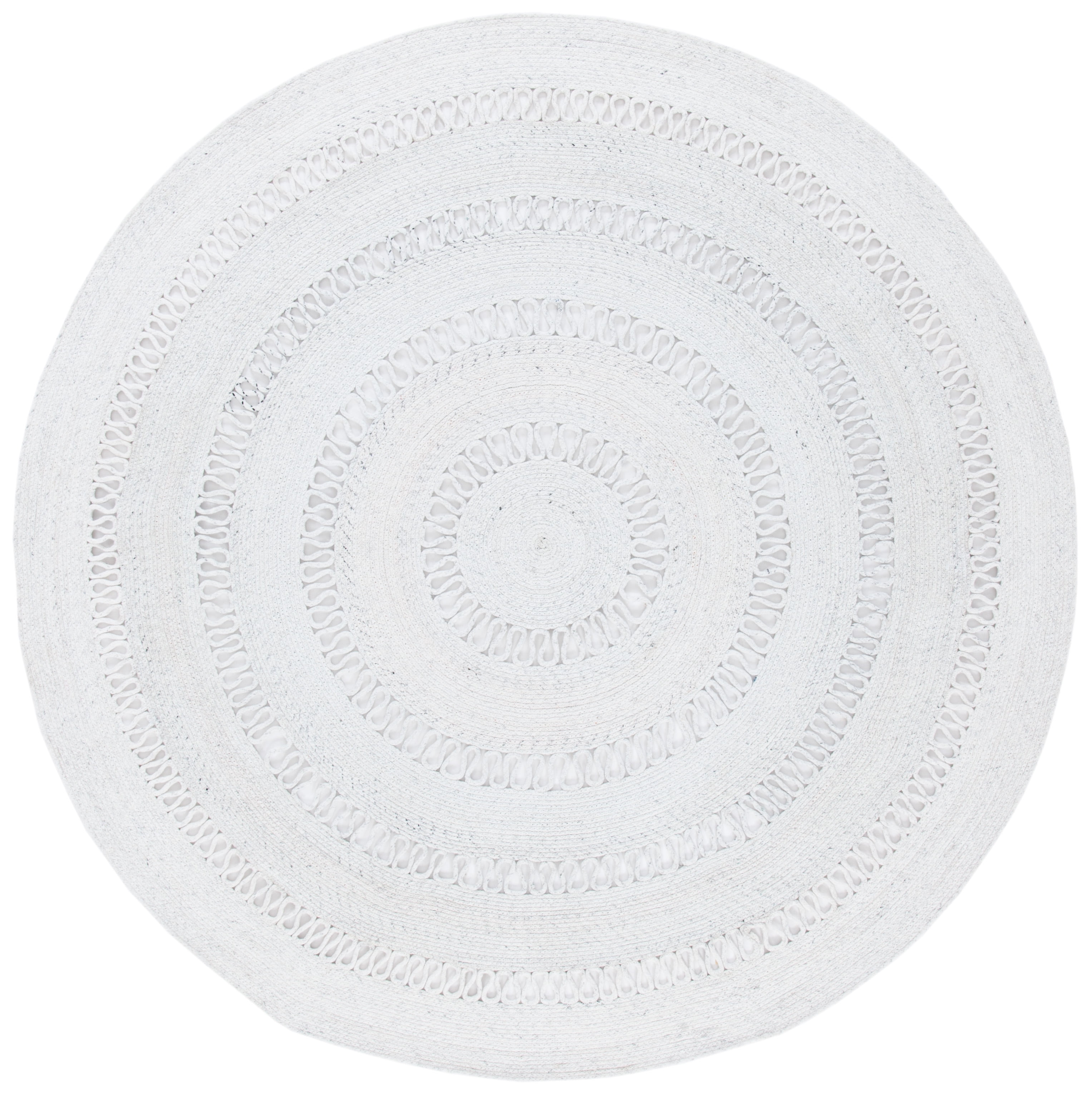 Cape Cod Ivory Round 6' Handwoven Synthetic Area Rug