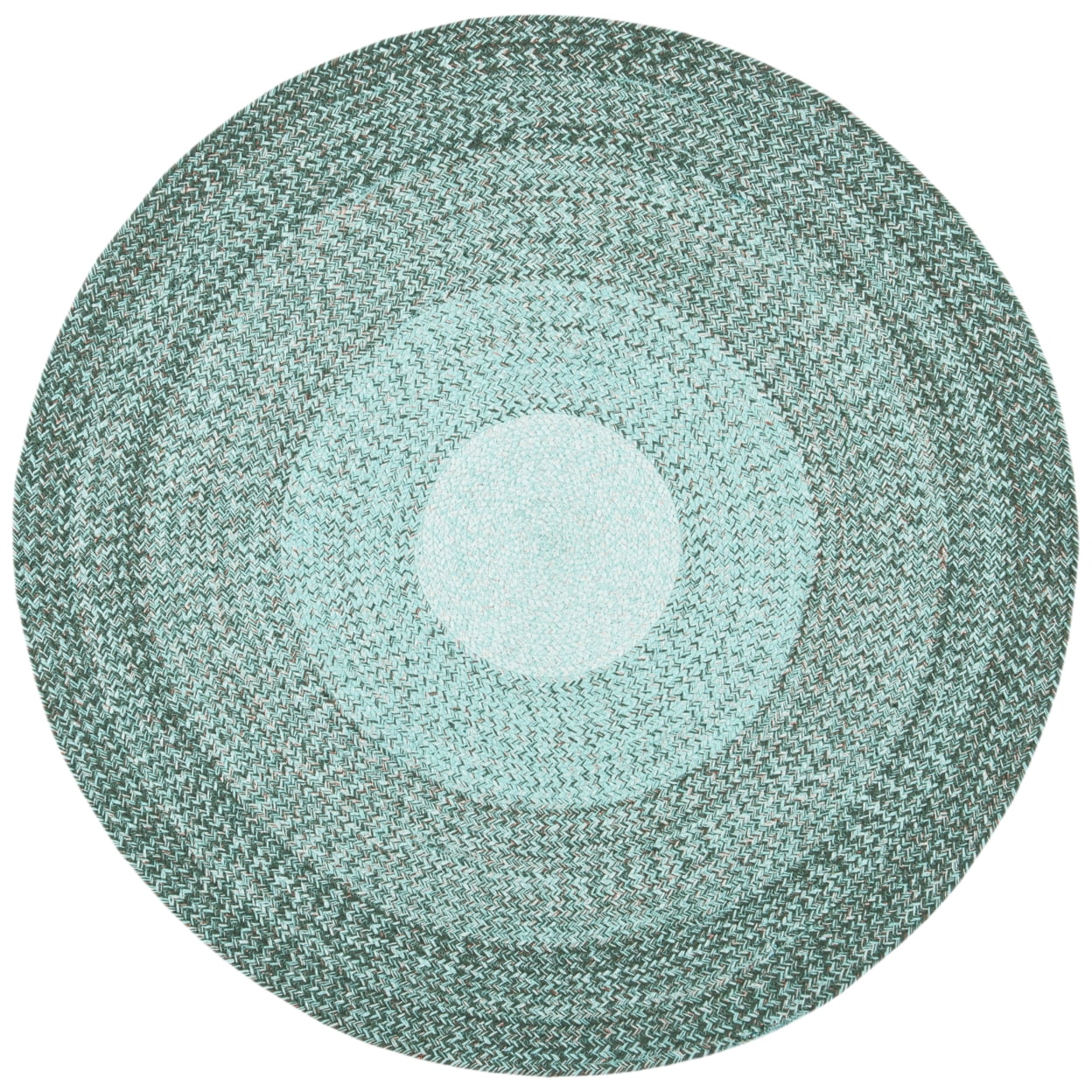 Hand-Knotted Blue Cotton Round Area Rug