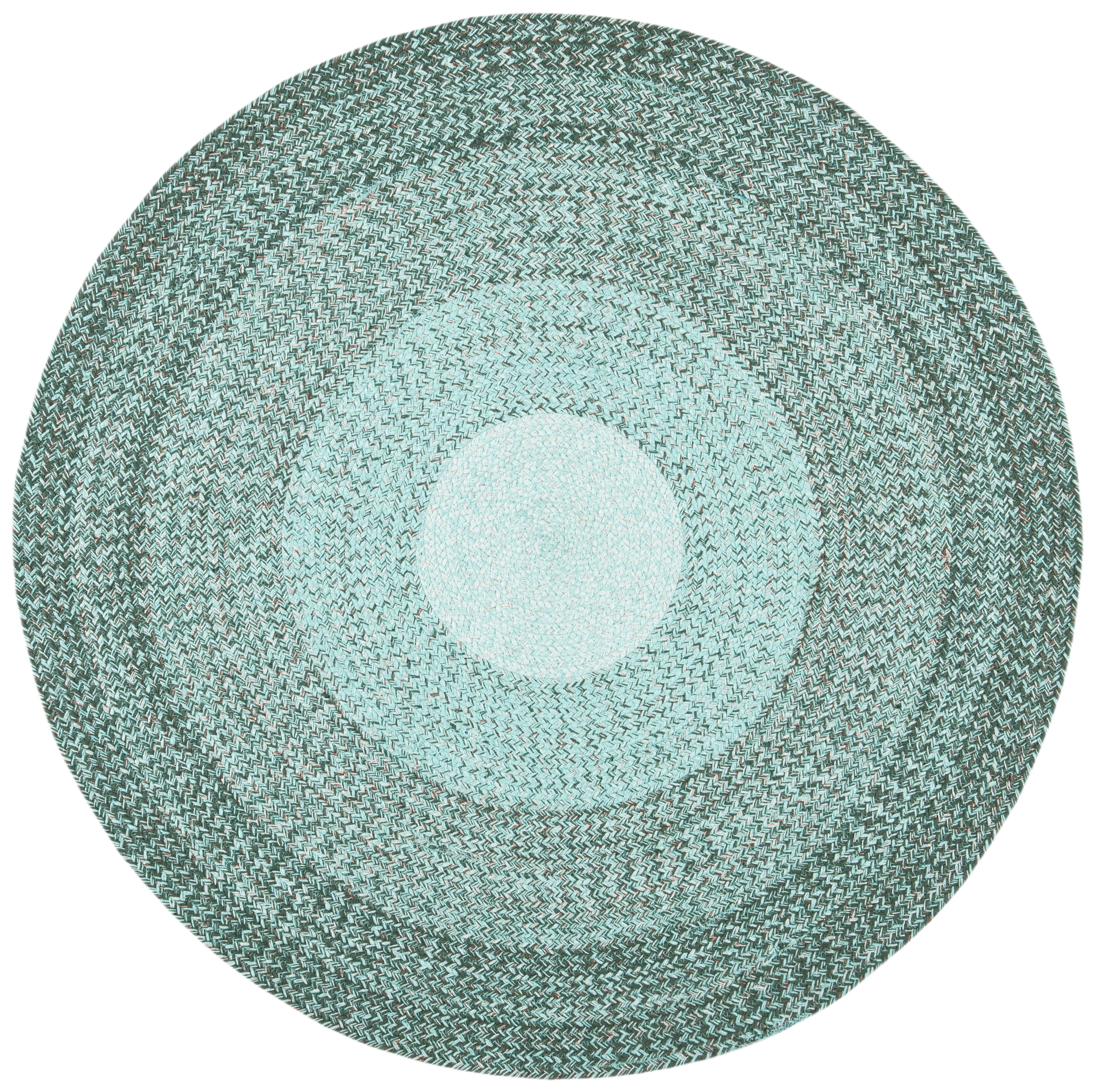 Hand-Knotted Blue Cotton Round Area Rug