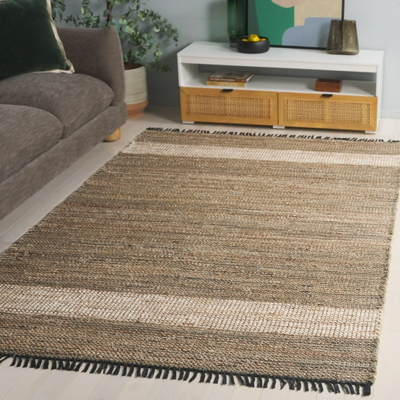 SAFAVIEH Cape Cod Cora Solid Area Rug, Green/Beige, 3' x 5'