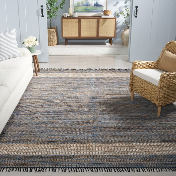 SAFAVIEH Cape Cod Cora Solid Area Rug, Light Blue, 8' x 10'