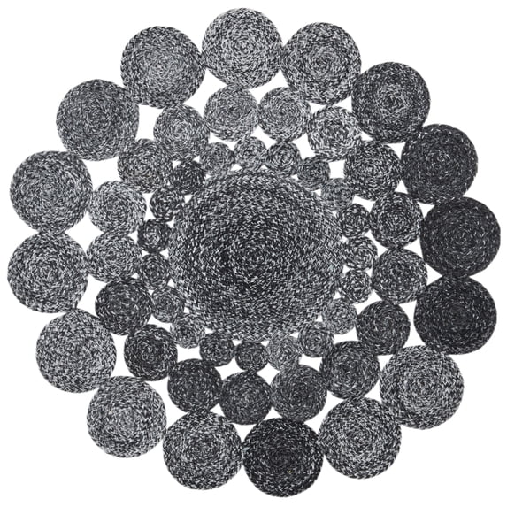SAFAVIEH Cape Cod Damjana Abstract Dots Polyester Area Rug, Charcoal, 4' x 4' Round