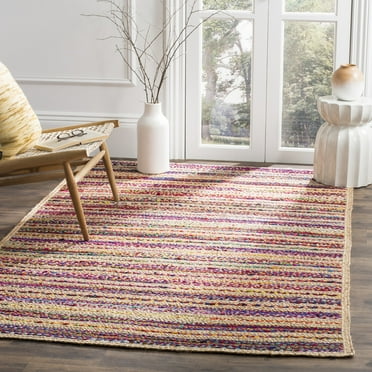 SAFAVIEH Cape Cod Edwyna Colorful Braided Area Rug, 5' x 8', Natural/Multi