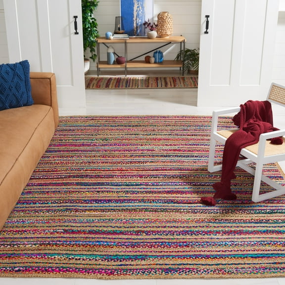 SAFAVIEH Cape Cod Edwyna Geometric Area Rug, Natural/Multi, 8' x 10'