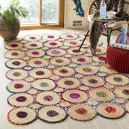 SAFAVIEH Cape Cod Euphemia Geometric Area Rug, Red/Natural, 3' x 5'