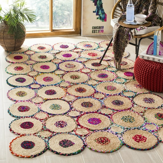 SAFAVIEH Cape Cod Euphemia Geometric Area Rug, Red/Natural, 3' x 5'