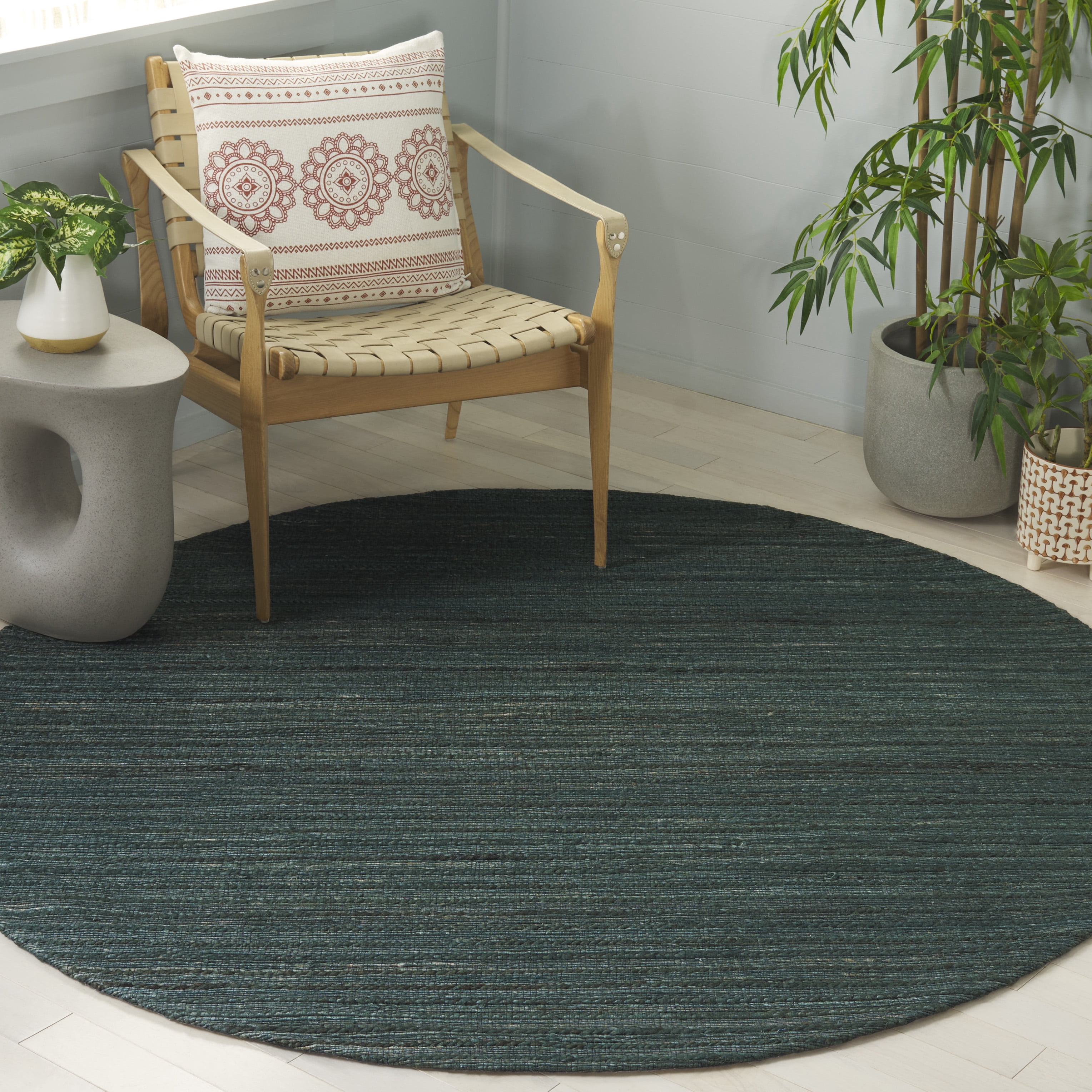 SAFAVIEH Cape Cod Eustacia Southwestern Area Rug, Sage/Natural, 4' x 4 ...