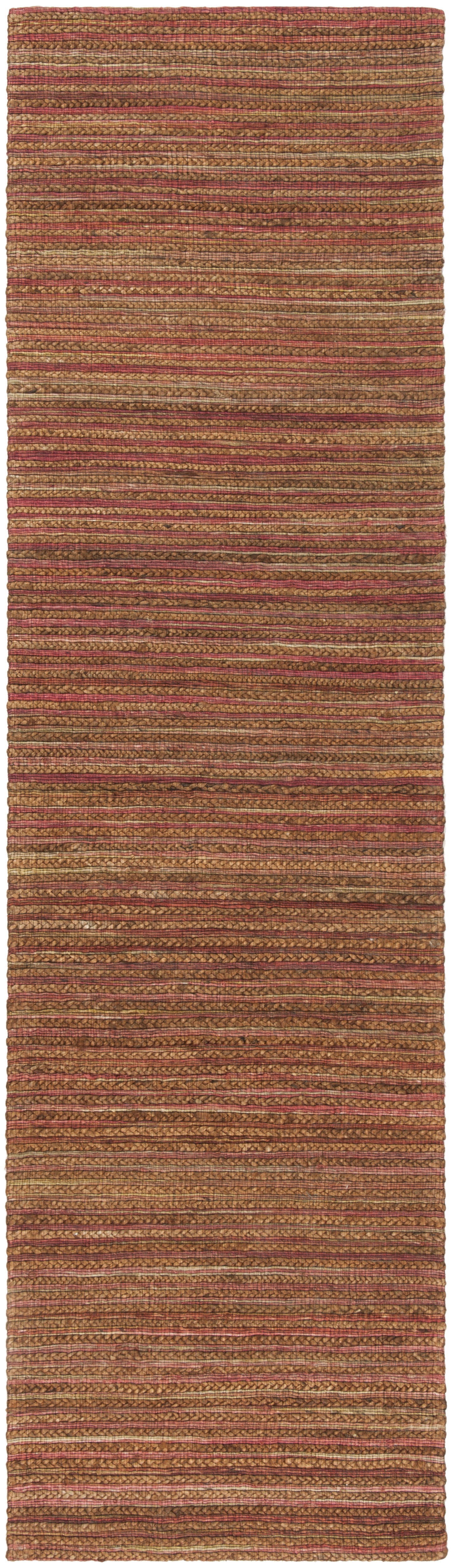 Rust Hand-Knotted Jute and Cotton Runner Rug, 2'-3" x 12'