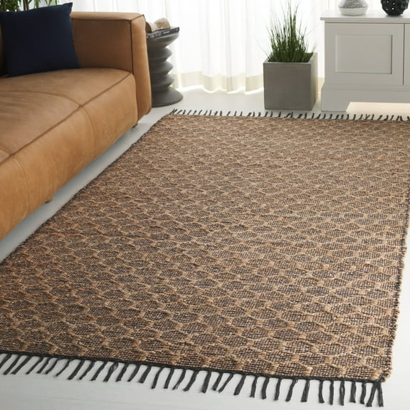 SAFAVIEH Cape Cod Fallon Geometric Area Rug, Charcoal/Natural, 3' x 5'