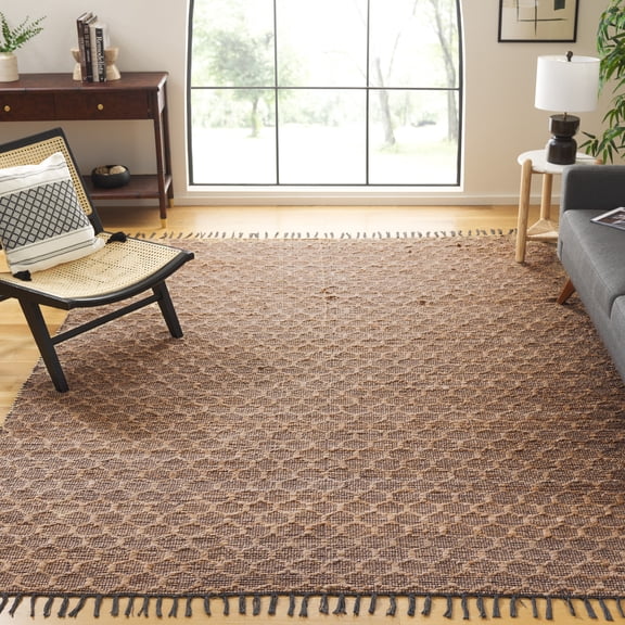 SAFAVIEH Cape Cod Fallon Geometric Area Rug, Charcoal/Natural, 8' x 10'
