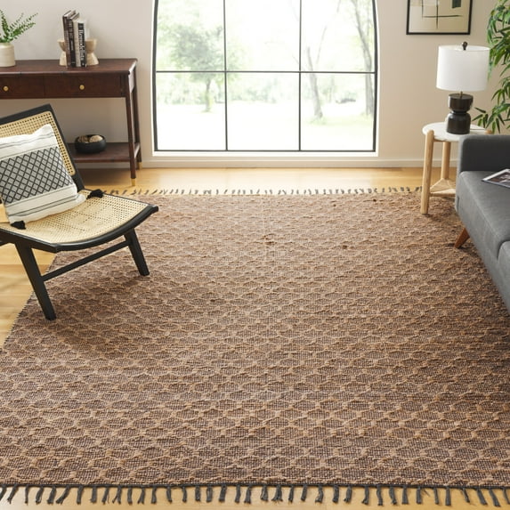 SAFAVIEH Cape Cod Fallon Geometric Area Rug, Charcoal/Natural, 8' x 10'
