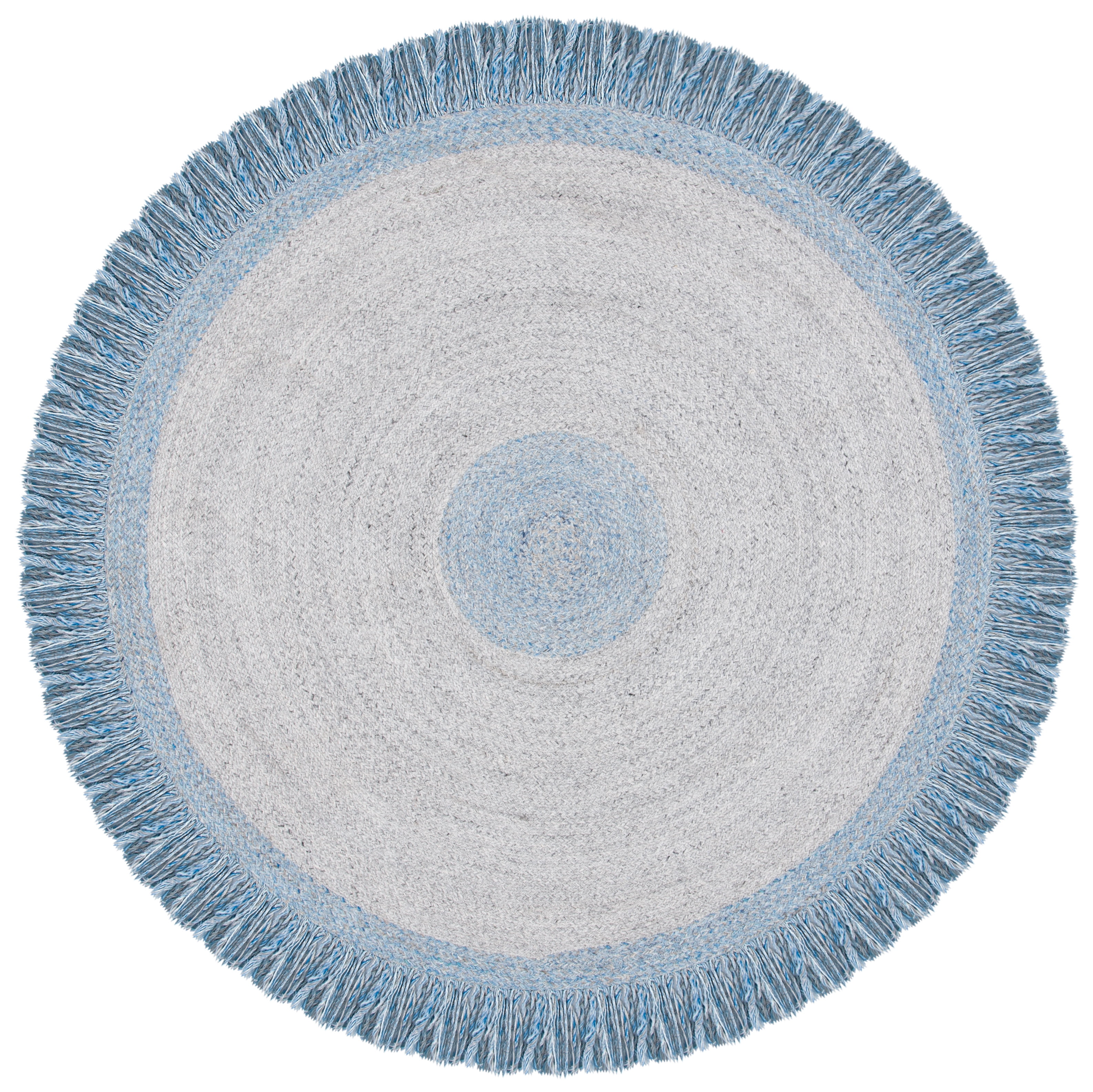 Coastal Charm Handwoven Blue Round Synthetic Rug - 6'