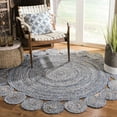 thumbnail image 1 of SAFAVIEH Cape Cod Hamilton Braided Circles Area Rug, 5' x 5' Round, Blue/Natural, 1 of 6