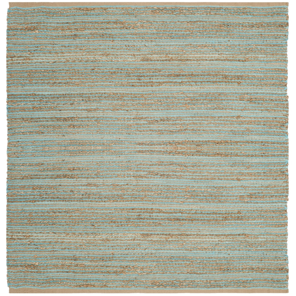 Aqua Charm Hand-Knotted Cotton 6' Square Area Rug