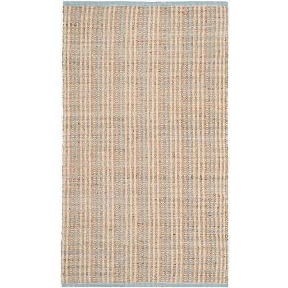 Natural Handwoven Striped Cotton Area Rug 3' x 5'
