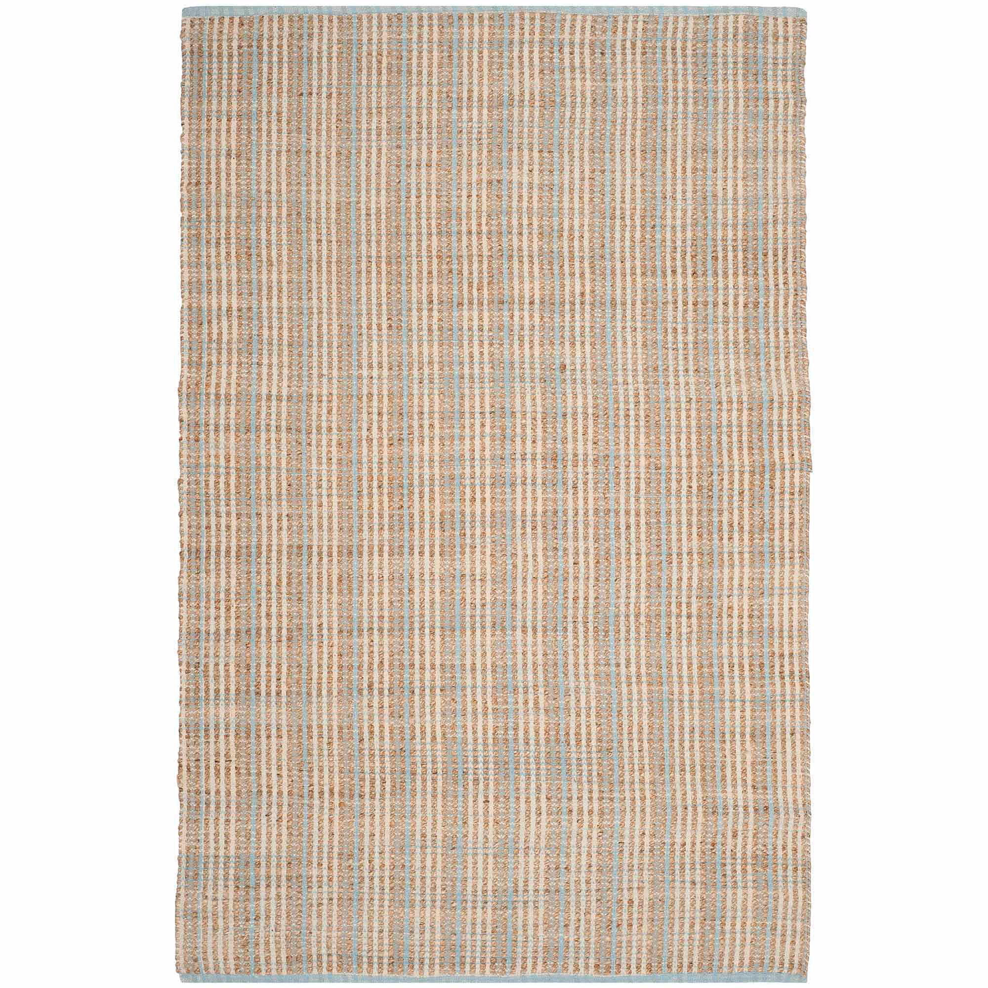 Natural Hand-Knotted Cotton Stripe 4' x 6' Area Rug
