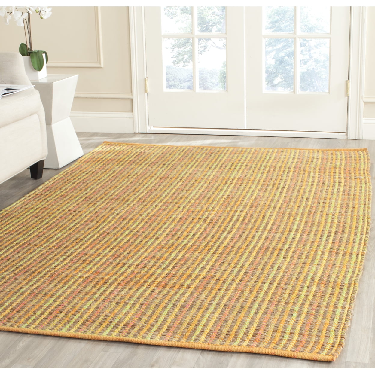 Gray Geometric Handmade Cotton 8' x 10' Area Rug