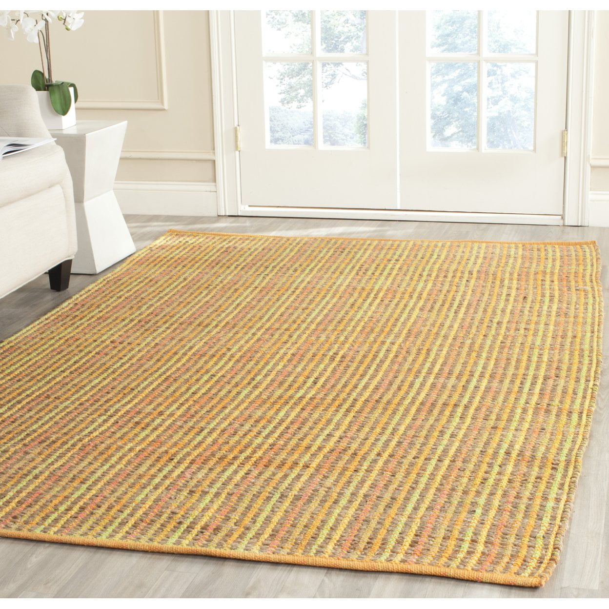 Gray Geometric Handmade Cotton 8' x 10' Area Rug
