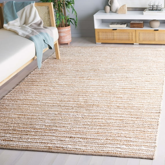 SAFAVIEH Cape Cod Jacinth Striped Area Rug, Natural/Ivory, 5' x 8'