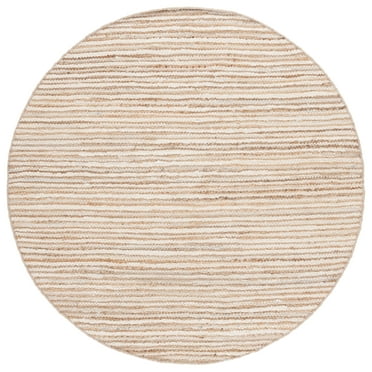 SAFAVIEH Cape Cod Jacinth Striped Area Rug, Natural/Ivory, 6' x 6' Round