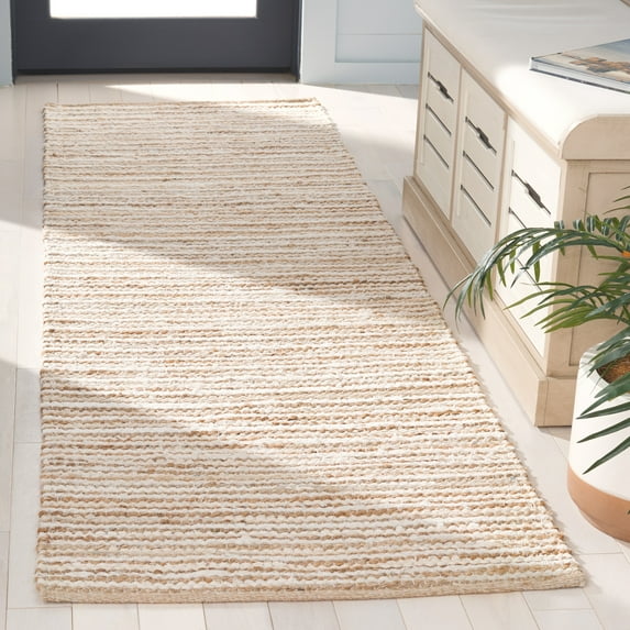 SAFAVIEH Cape Cod Jacinth Striped Runner Rug, Natural/Ivory, 2'3" x 8'