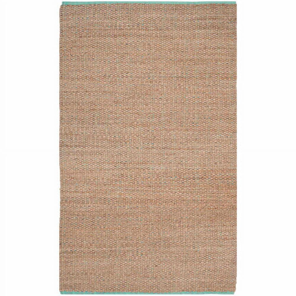 Aqua Cotton Hand-Knotted 3' x 5' Rectangular Area Rug