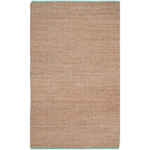Aqua Cotton Hand-Knotted 3' x 5' Rectangular Area Rug