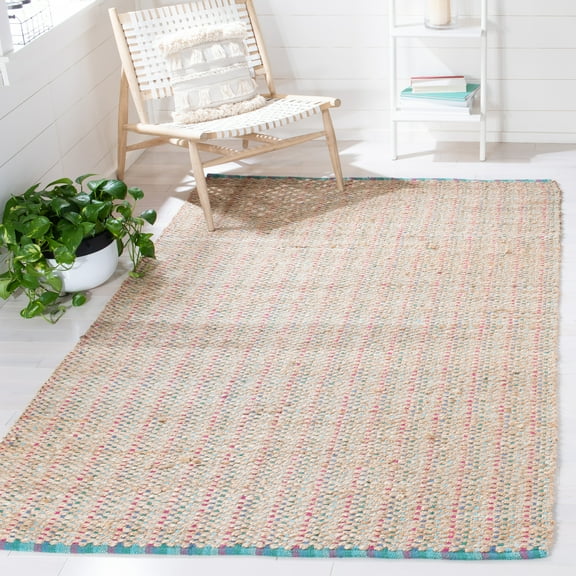 SAFAVIEH Cape Cod Jackie Solid Area Rug, Aqua, 4' x 6'