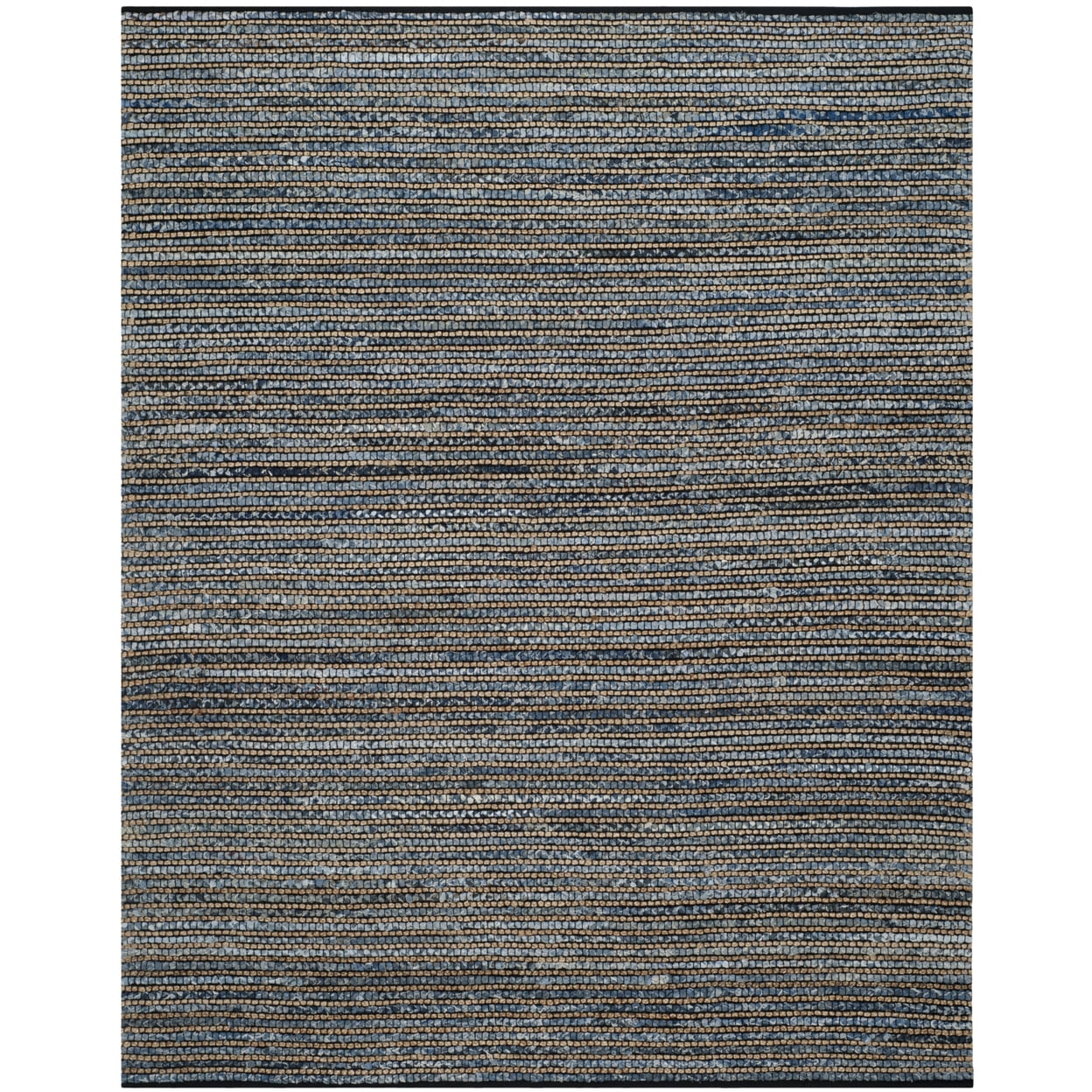 Coastal Breeze Handwoven Blue Stripe Flatweave Rug 10' x 14'