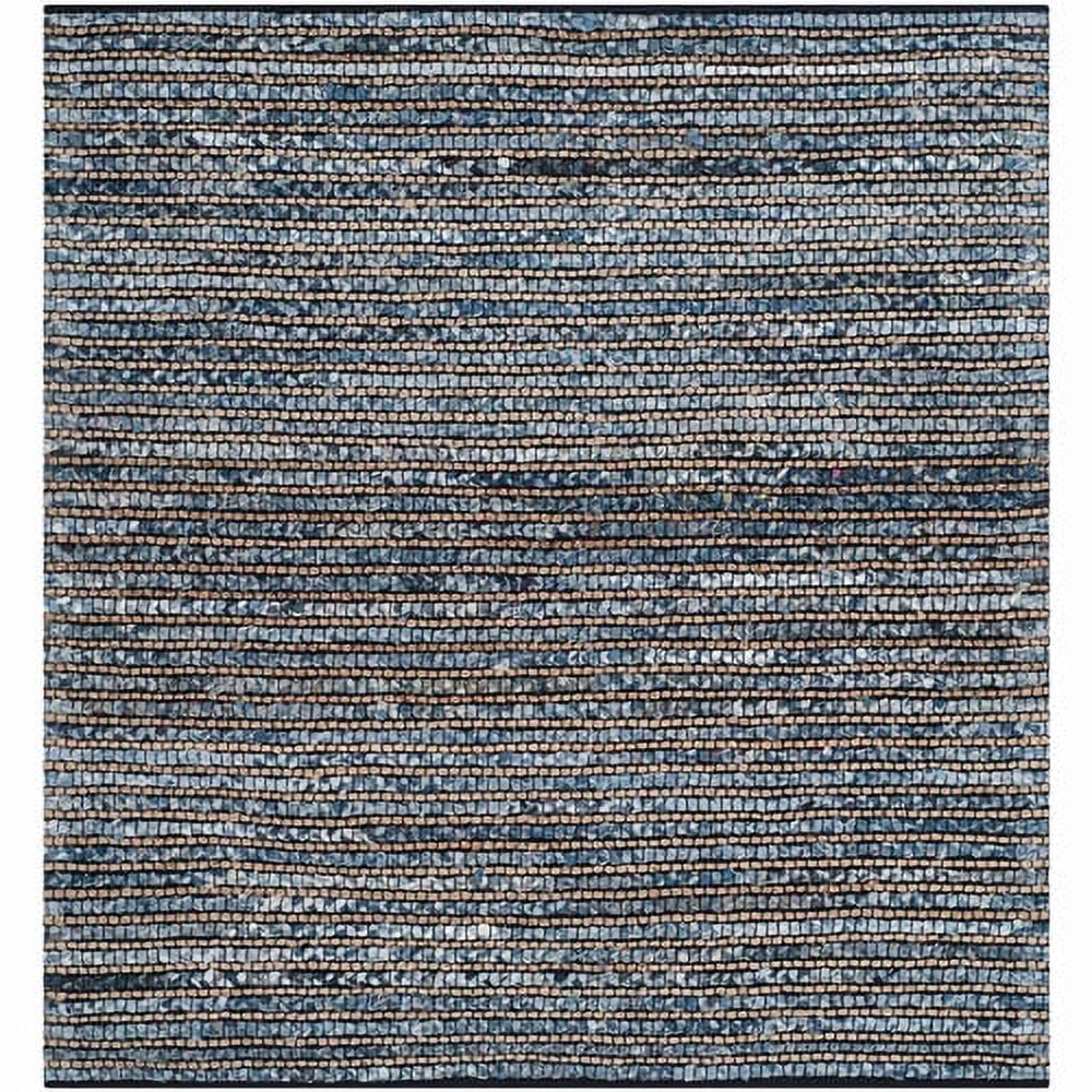 Cape Cod Blue Hand Woven Jute Square Area Rug