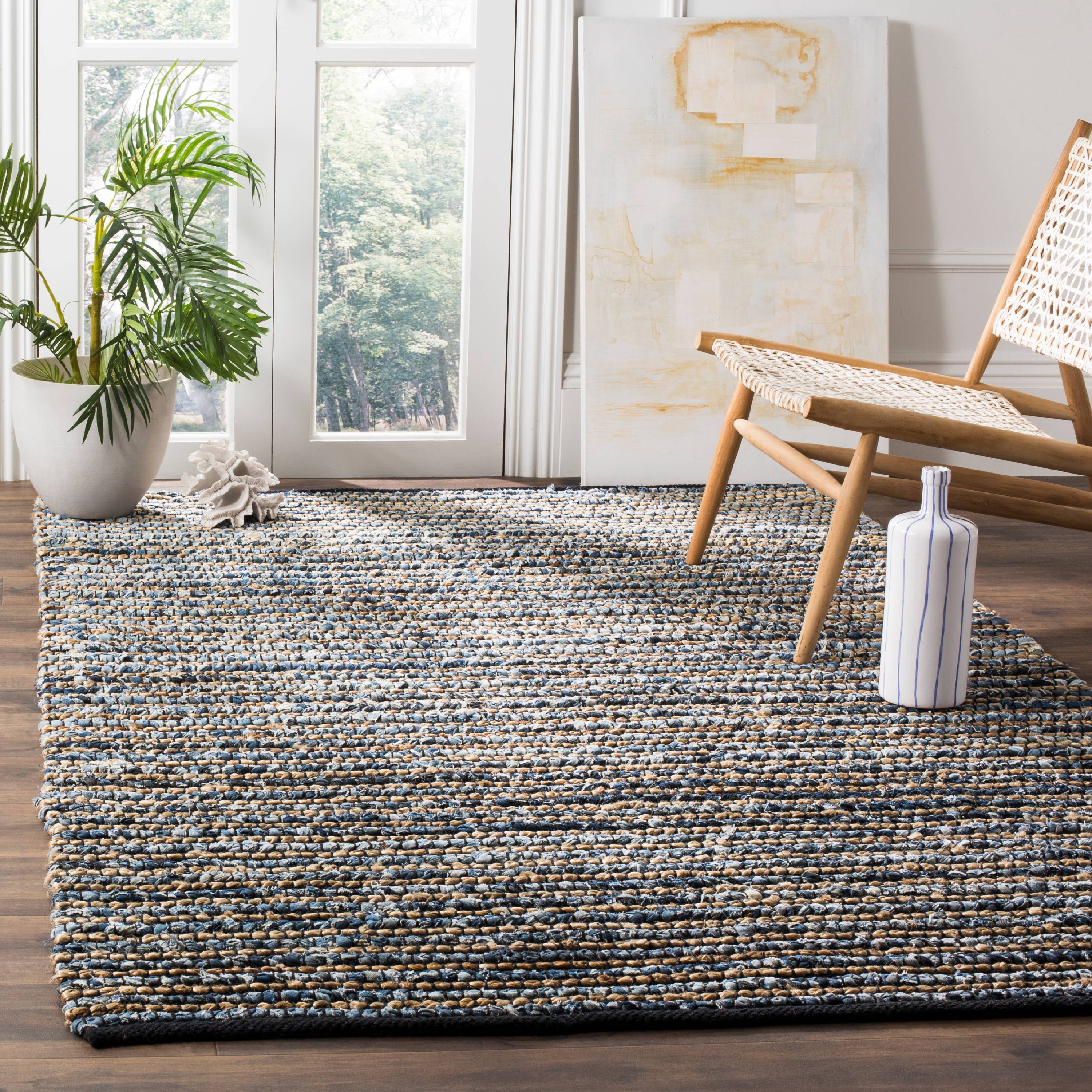 Cape Cod Blue 5' x 8' Handmade Cotton Area Rug