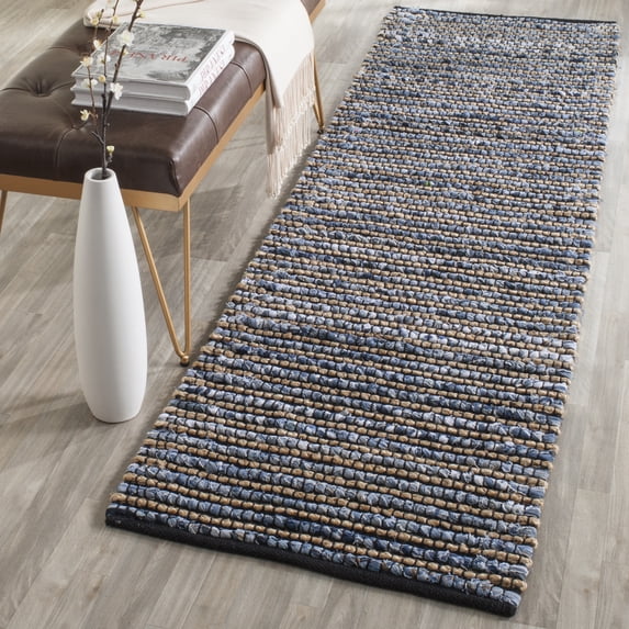SAFAVIEH Cape Cod Jaime Geometric Runner Rug, Blue, 2'3" x 20'