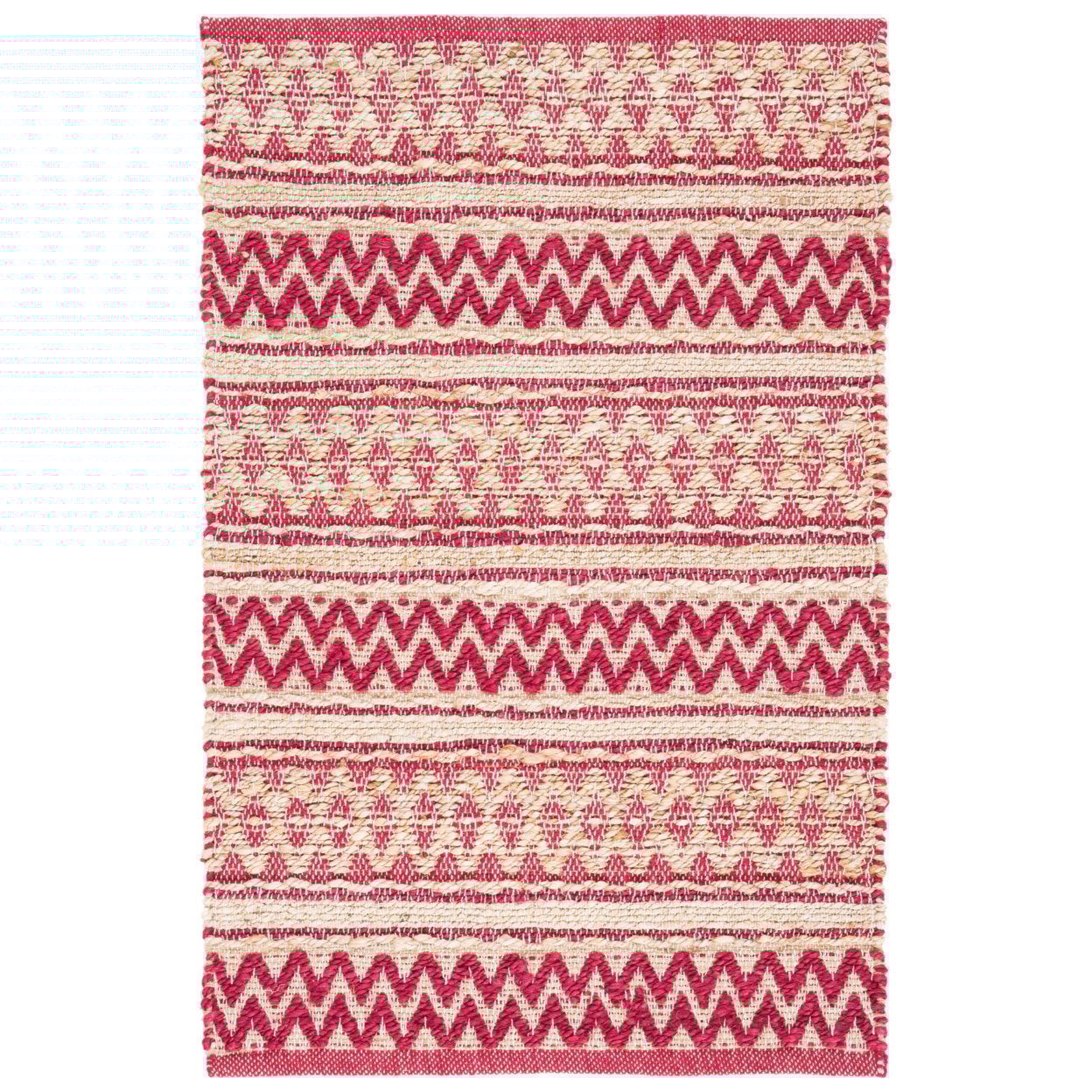 SAFAVIEH Cape Cod Janice Braided Striped Jute Area Rug, 2'3" x 10 ...