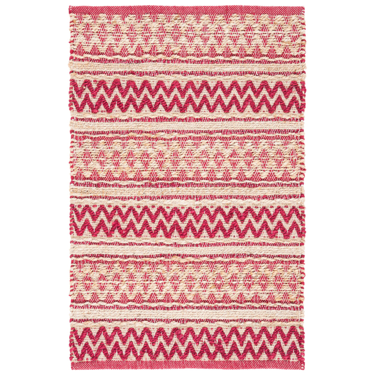SAFAVIEH Cape Cod Janice Braided Striped Jute Area Rug, 2'3" x 12 ...