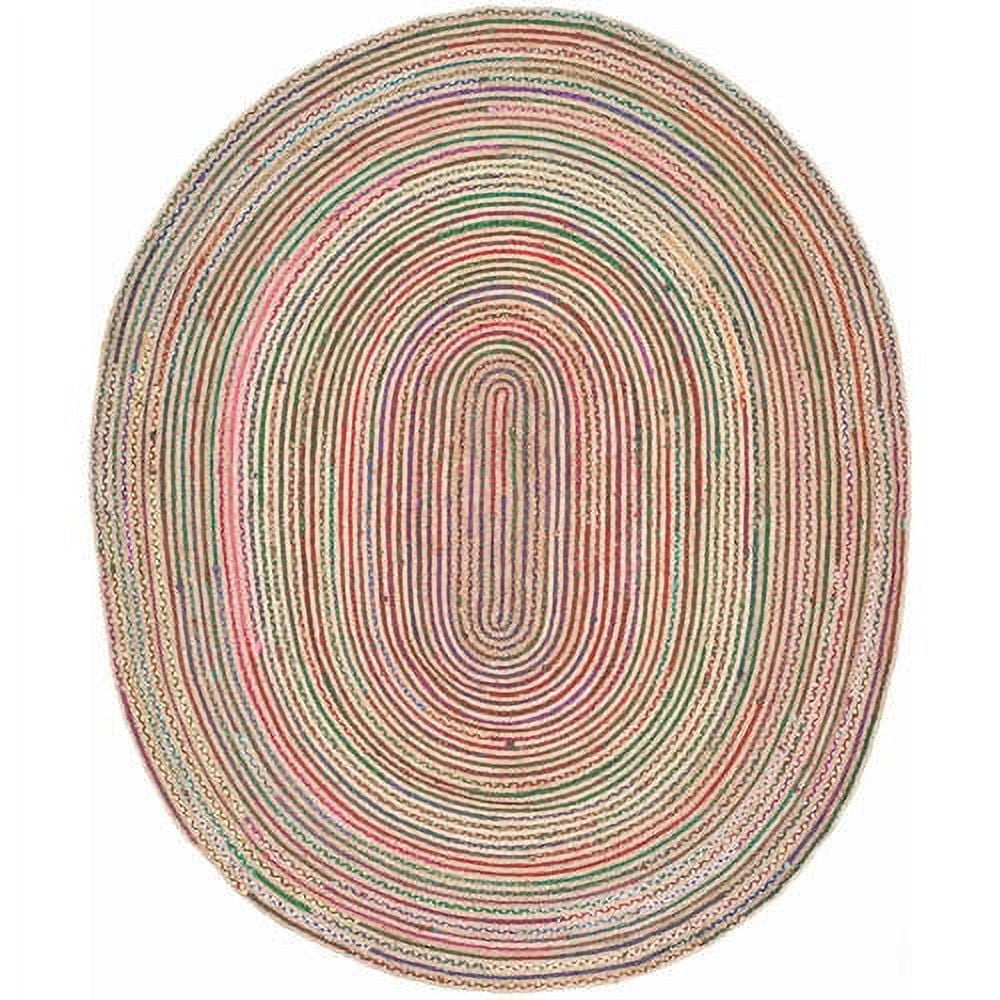 Cape Cod Multicolor Oval Flat Woven Jute Rug