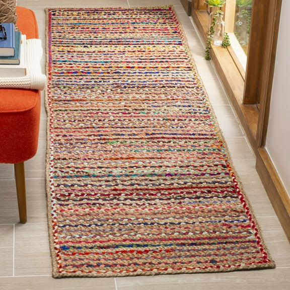 SAFAVIEH Cape Cod Jaylen Geometric Runner Rug, Natural/Multi, 2'3" x 8'
