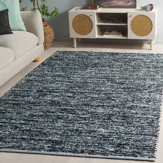 SAFAVIEH Cape Cod Jenessa Abstract Area Rug, Light Blue/Black, 6' x 9'
