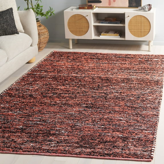 SAFAVIEH Cape Cod Jenessa Abstract Area Rug, Orange/Black, 6' x 6' Square