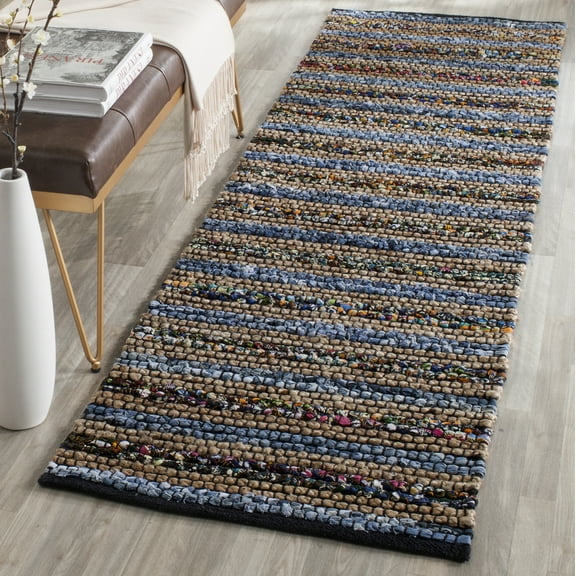 SAFAVIEH Cape Cod Jessy Geometric Runner Rug, Blue/Multi, 2'3" x 12'