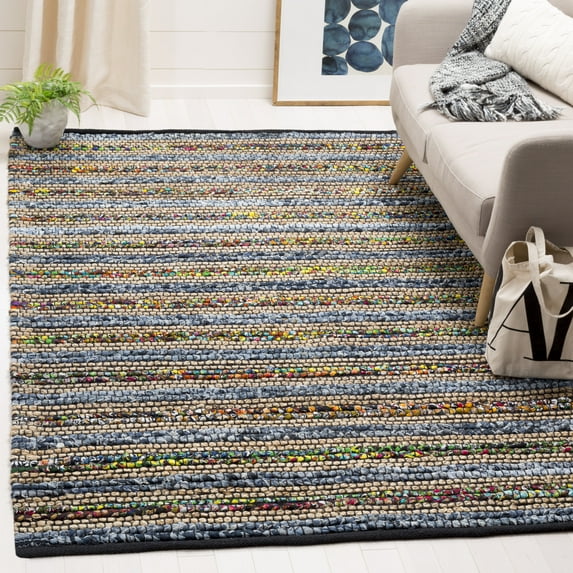 SAFAVIEH Cape Cod Jessy Geometric Area Rug, Blue/Multi, 6' x 6' Square