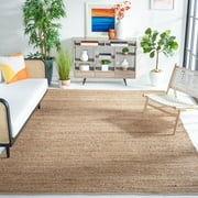 SAFAVIEH Cape Cod Jimmy Braided Striped Jute Area Rug, 3' x 5', Natural