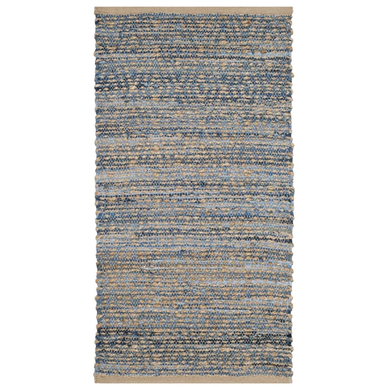 Cape Cod Blue and Natural Handmade Jute Area Rug