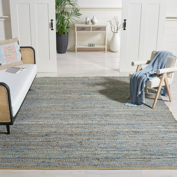 SAFAVIEH Cape Cod John Geometric Area Rug, Natural/Blue, 10' x 14'