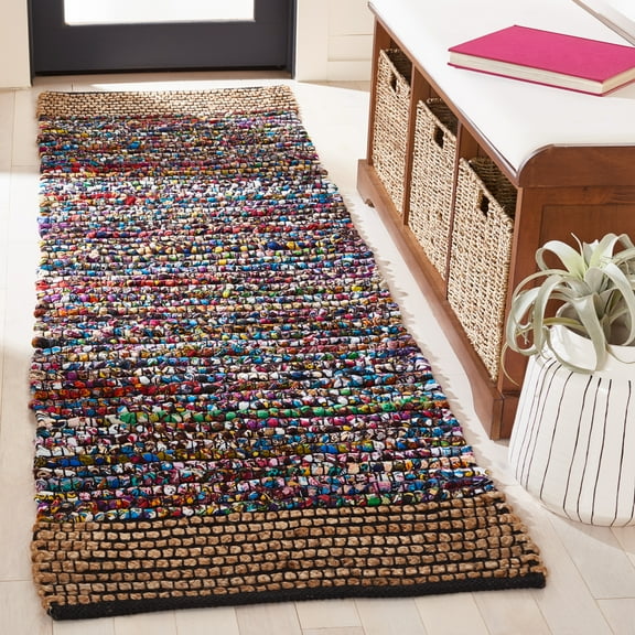 SAFAVIEH Cape Cod Katriona Geometric Runner Rug, Natural/Blue, 2'3" x 8'