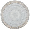 thumbnail image 1 of SAFAVIEH Cape Cod Kebo Geometric Polyester Area Rug, Grey/Yellow, 4' x 4' Round, 1 of 7