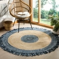 thumbnail image 1 of SAFAVIEH Cape Cod Keeleigh Geometric Area Rug, Ivory/Denim, 3' x 3' Round, 1 of 5