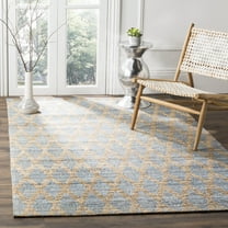 SAFAVIEH Cape Cod Keila Geometric Area Rug, Light Blue/Gold, 5' x 8'