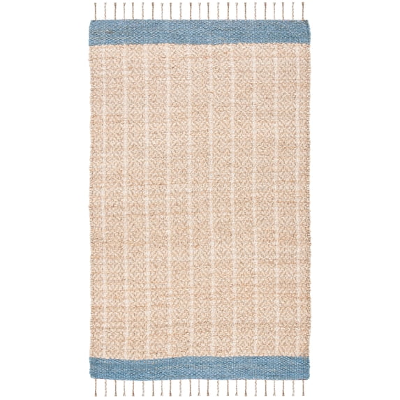 SAFAVIEH Cape Cod Kristen Distressed Area Rug, Grey/Natural, 6' x 6' Square