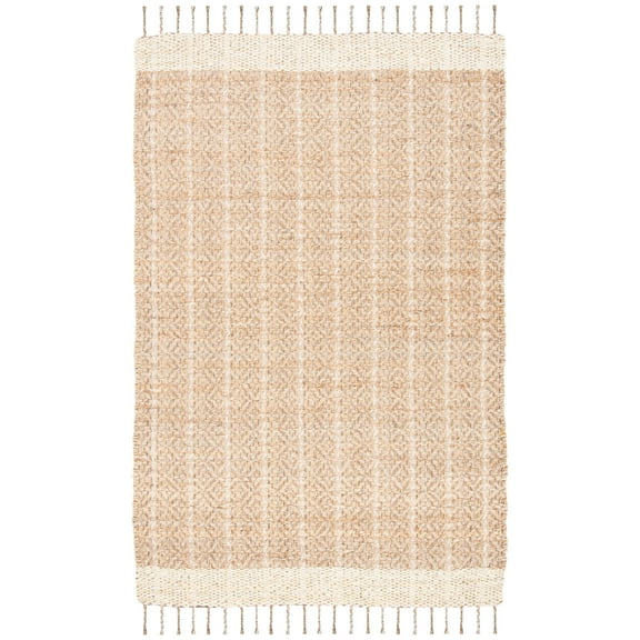 SAFAVIEH Cape Cod Kristen Distressed Area Rug, Ivory/Natural, 6' x 6' Square